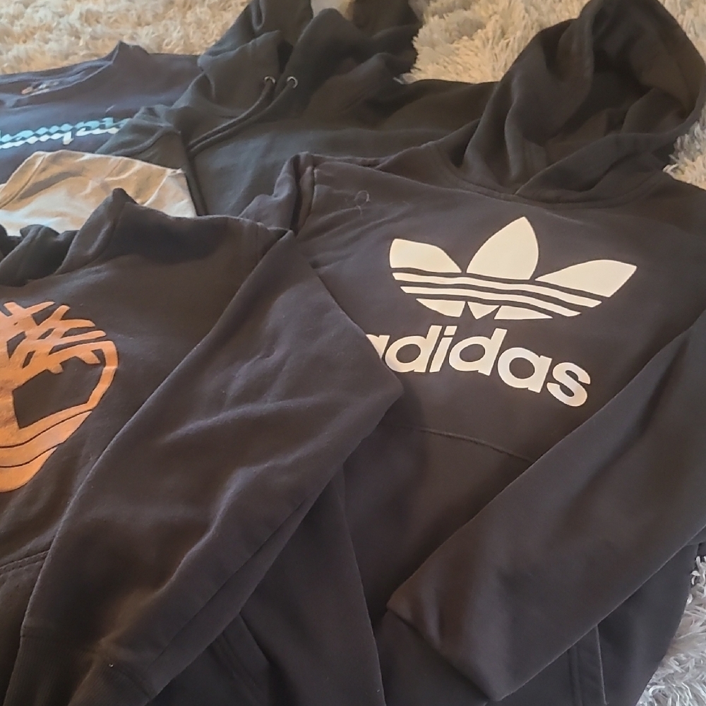 Adidas Black Hoodie with White Trefoil Logo